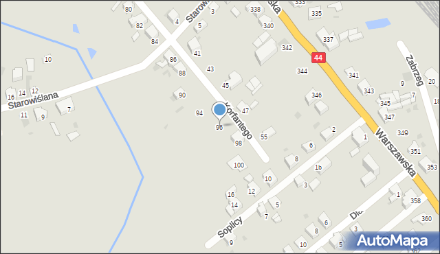 Bieruń, Korfantego Wojciecha, 96, mapa Bieruń