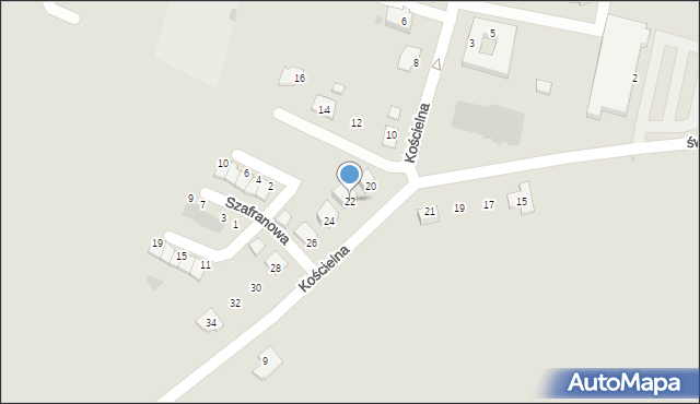 Bieruń, Kościelna, 22, mapa Bieruń