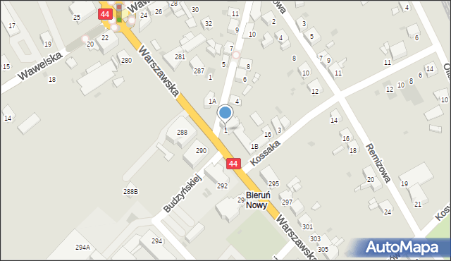 Bieruń, Kossaka Wojciecha, 1, mapa Bieruń