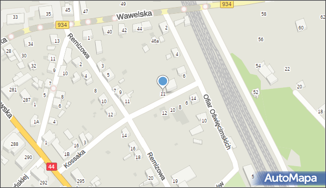 Bieruń, Kossaka Wojciecha, 11, mapa Bieruń