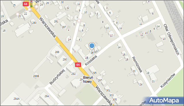 Bieruń, Kossaka Wojciecha, 16, mapa Bieruń