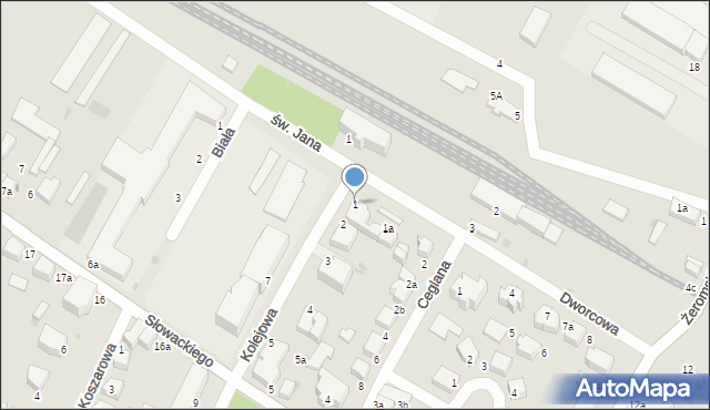 Bierutów, Kolejowa, 1, mapa Bierutów