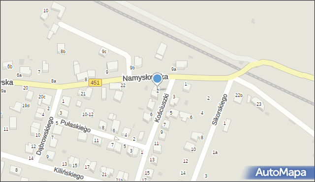 Bierutów, Kościuszki Tadeusza, gen., 2, mapa Bierutów