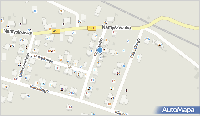 Bierutów, Kościuszki Tadeusza, gen., 7, mapa Bierutów