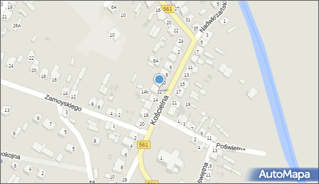 Bieżuń, Kościelna, 12, mapa Bieżuń