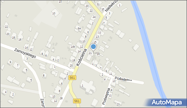Bieżuń, Kościelna, 21a, mapa Bieżuń