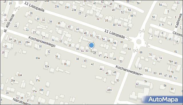 Biłgoraj, Kochanowskiego Jana, 45a, mapa Biłgoraj