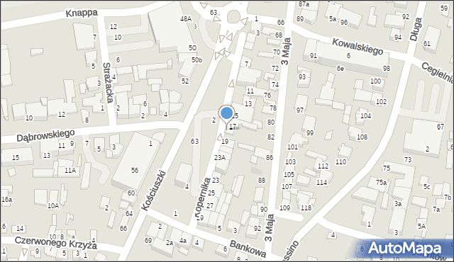 Biłgoraj, Kopernika Mikołaja, 17a, mapa Biłgoraj