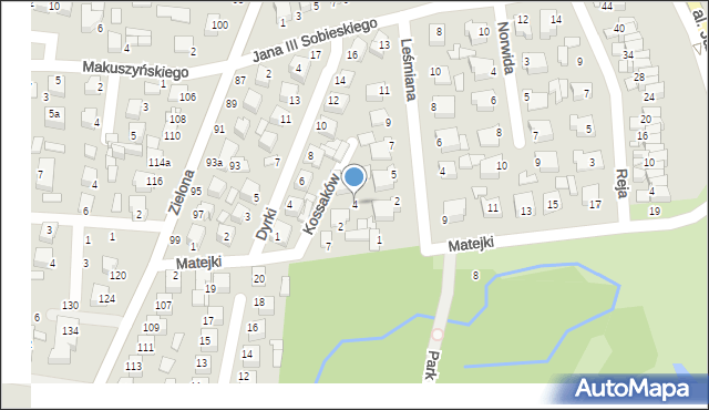 Biłgoraj, Kossaków, 4, mapa Biłgoraj