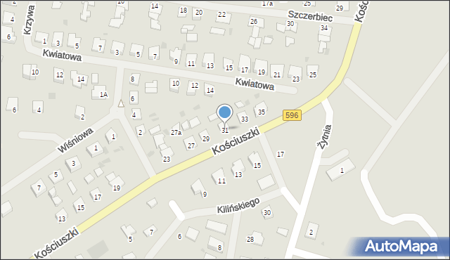 Biskupiec, Kościuszki Tadeusza, gen., 31, mapa Biskupiec
