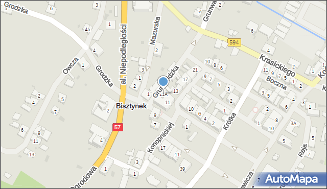 Bisztynek, Konopnickiej Marii, 11A, mapa Bisztynek