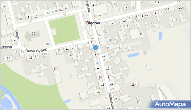 Błędów, Kościelna, 6, mapa Błędów