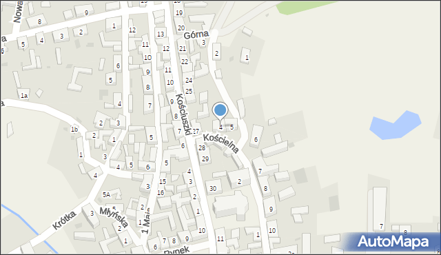 Bledzew, Kościelna, 4, mapa Bledzew