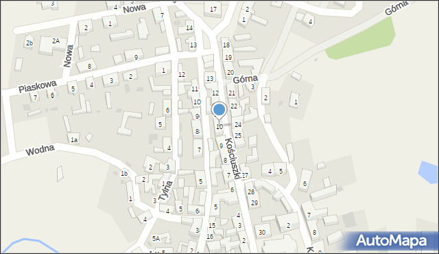 Bledzew, Kościuszki Tadeusza, gen., 10, mapa Bledzew