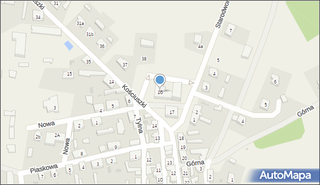 Bledzew, Kościuszki Tadeusza, gen., 16, mapa Bledzew