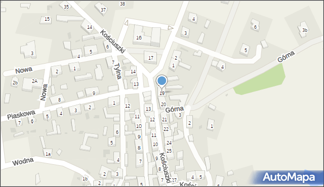 Bledzew, Kościuszki Tadeusza, gen., 19, mapa Bledzew