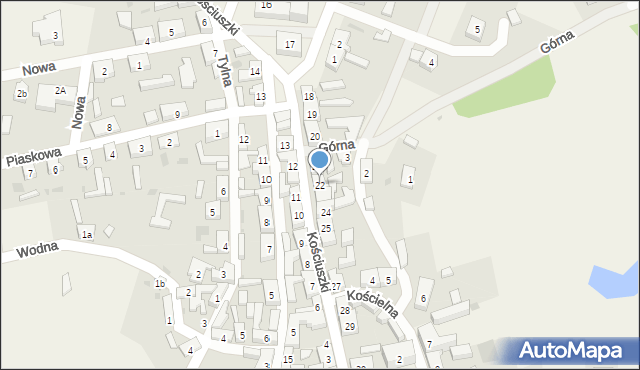 Bledzew, Kościuszki Tadeusza, gen., 22, mapa Bledzew