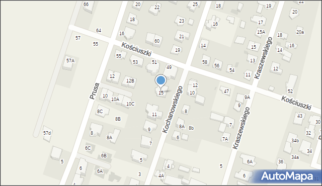 Blizne Jasińskiego, Kochanowskiego Jana, 15, mapa Blizne Jasińskiego