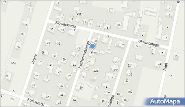 Blizne Jasińskiego, Kochanowskiego Jana, 24, mapa Blizne Jasińskiego