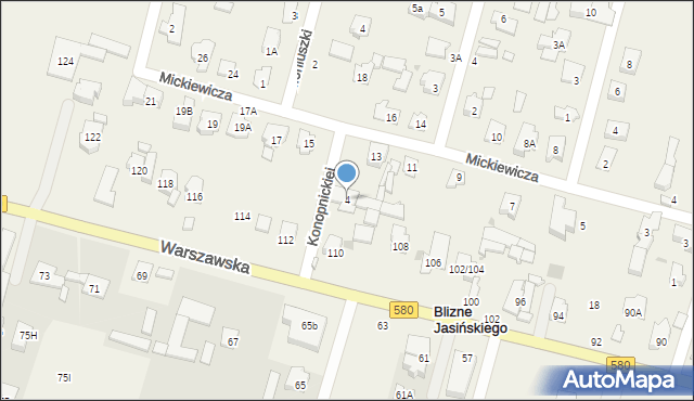 Blizne Jasińskiego, Konopnickiej Marii, 4, mapa Blizne Jasińskiego
