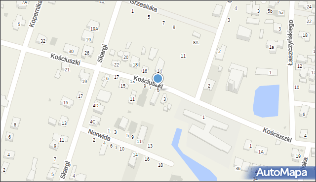 Blizne Jasińskiego, Kościuszki Tadeusza, gen., 5, mapa Blizne Jasińskiego