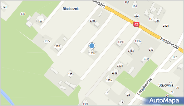 Bliżyn, Kościuszki Tadeusza, gen., 135b, mapa Bliżyn