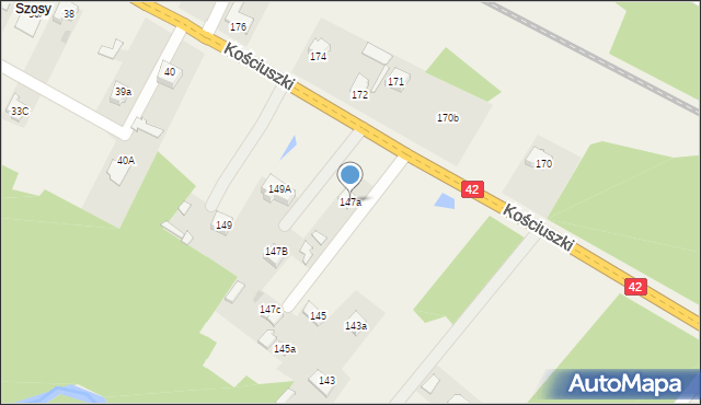 Bliżyn, Kościuszki Tadeusza, gen., 147a, mapa Bliżyn