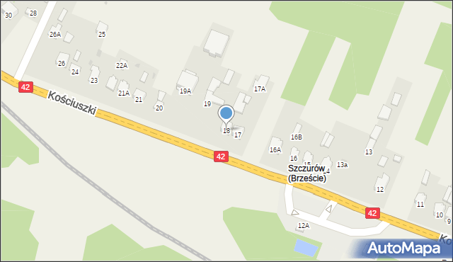 Bliżyn, Kościuszki Tadeusza, gen., 18, mapa Bliżyn