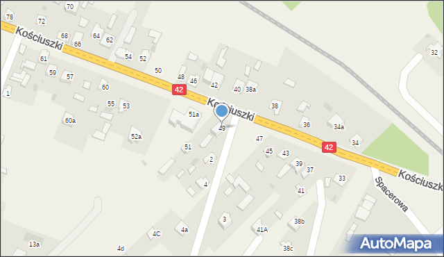 Bliżyn, Kościuszki Tadeusza, gen., 49, mapa Bliżyn