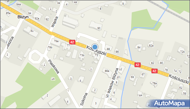 Bliżyn, Kościuszki Tadeusza, gen., 73a, mapa Bliżyn