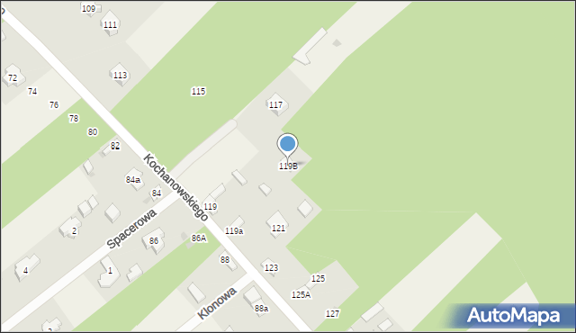 Blok Dobryszyce, Kochanowskiego Jana, 119B, mapa Blok Dobryszyce