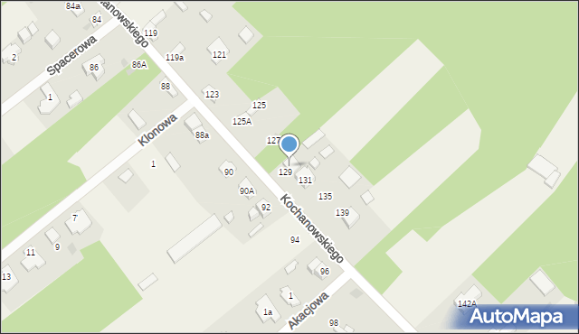 Blok Dobryszyce, Kochanowskiego Jana, 129A, mapa Blok Dobryszyce