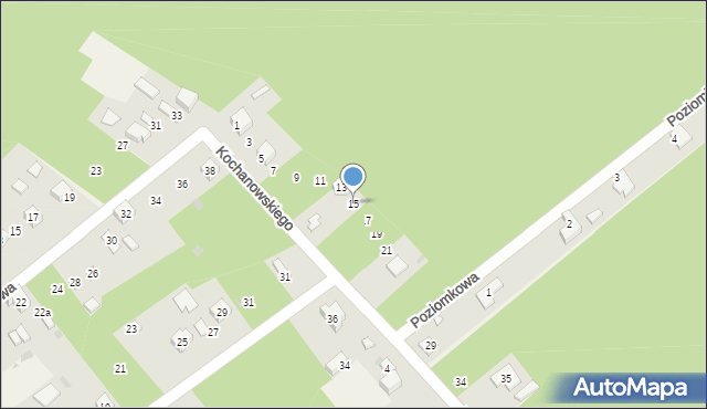 Blok Dobryszyce, Kochanowskiego Jana, 15, mapa Blok Dobryszyce