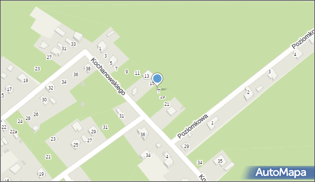 Blok Dobryszyce, Kochanowskiego Jana, 17, mapa Blok Dobryszyce