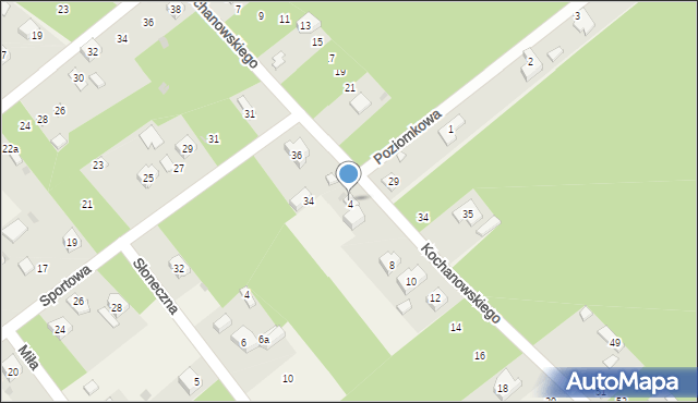 Blok Dobryszyce, Kochanowskiego Jana, 4, mapa Blok Dobryszyce