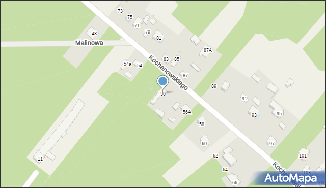 Blok Dobryszyce, Kochanowskiego Jana, 56, mapa Blok Dobryszyce