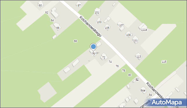 Blok Dobryszyce, Kochanowskiego Jana, 70, mapa Blok Dobryszyce