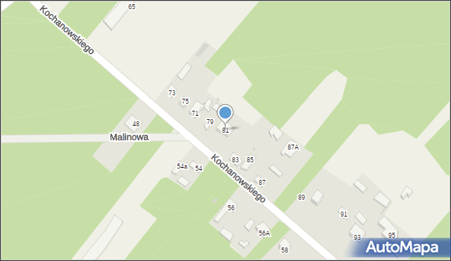 Blok Dobryszyce, Kochanowskiego Jana, 81, mapa Blok Dobryszyce