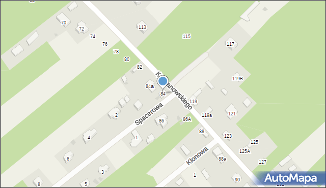 Blok Dobryszyce, Kochanowskiego Jana, 84, mapa Blok Dobryszyce