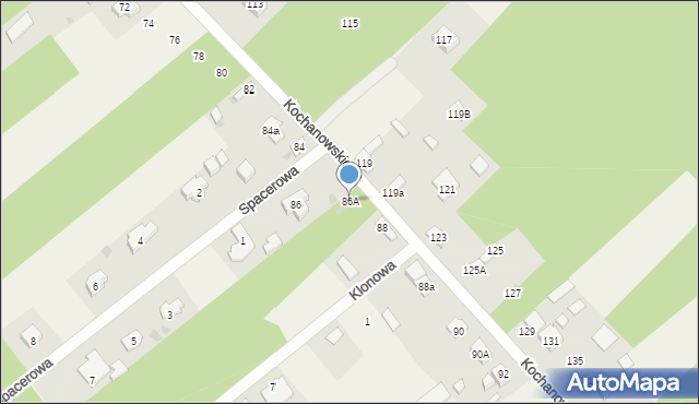 Blok Dobryszyce, Kochanowskiego Jana, 86A, mapa Blok Dobryszyce