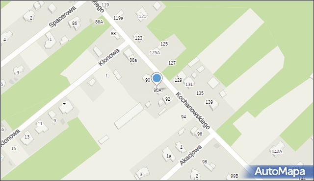 Blok Dobryszyce, Kochanowskiego Jana, 90A, mapa Blok Dobryszyce