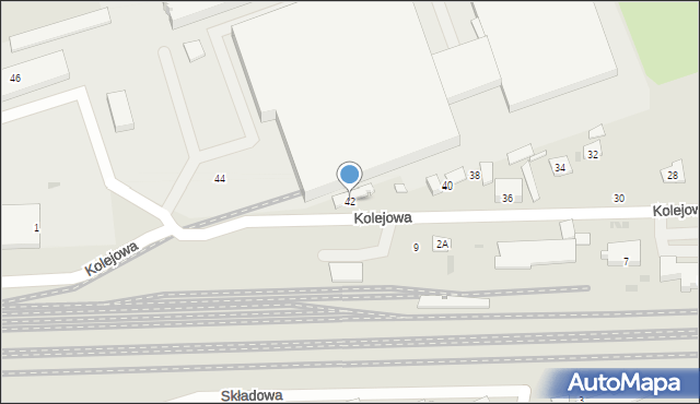 Błonie, Kolejowa, 42, mapa Błonie