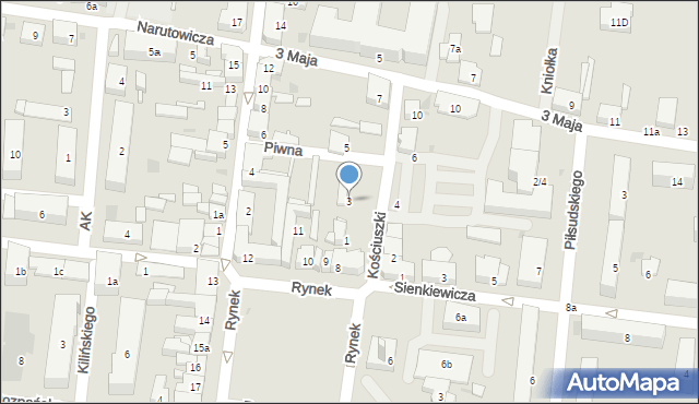 Błonie, Kościuszki Tadeusza, gen., 3, mapa Błonie