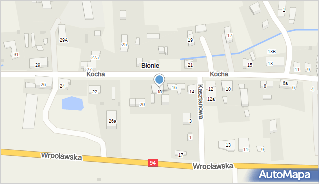 Błonie, Kocha Roberta, 18, mapa Błonie