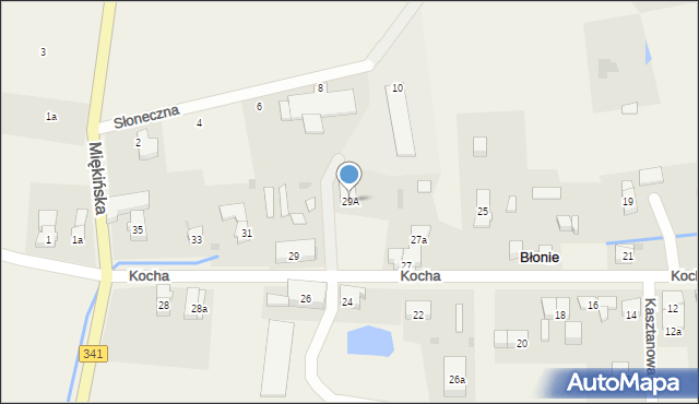 Błonie, Kocha Roberta, 29A, mapa Błonie