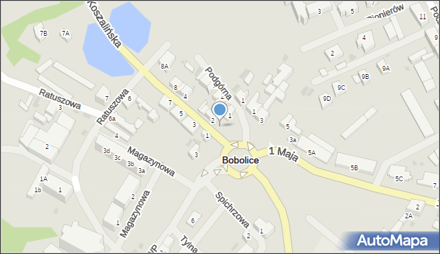Bobolice, Koszalińska, 2d, mapa Bobolice