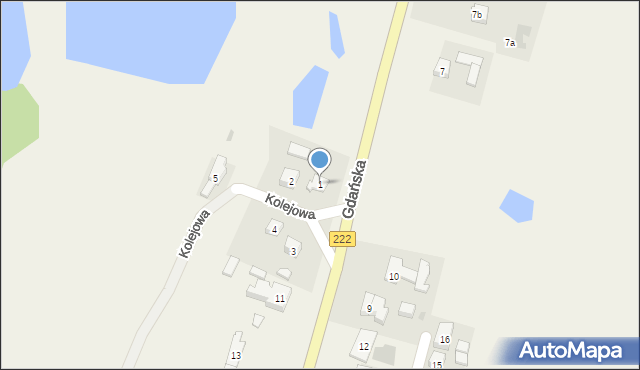 Bobowo, Kolejowa, 1, mapa Bobowo