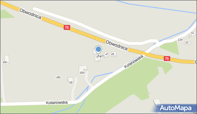 Bochnia, Kolanowska, 47A, mapa Bochni