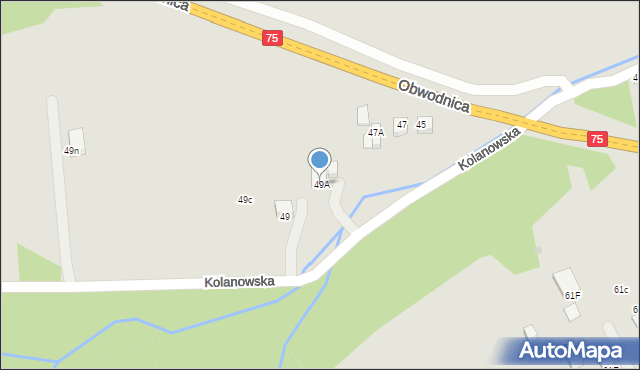 Bochnia, Kolanowska, 49A, mapa Bochni