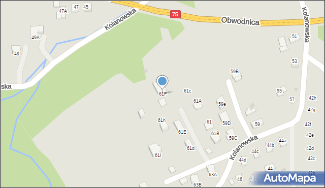 Bochnia, Kolanowska, 61F, mapa Bochni